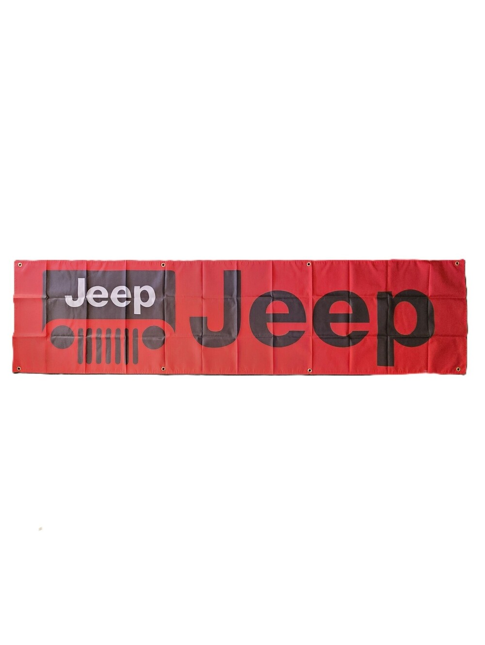 Jeep Banner Flag 92" x 23.5" Garage Shop Wall Decor Wrangler CJ TJ JK JL Red New